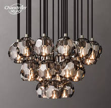 Boule De Clear Smoke Crystal Chandeliers Cluster Modern LED Ball Brass Chrome Black Pendant Lights Living Room Dining Room Lamps 2024 - buy cheap