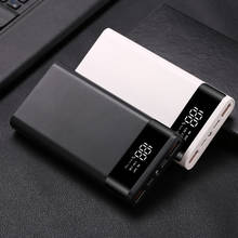 Корпус для внешних аккумуляторных батарей Dual USB DIY, 6x 18650, 2 x USB, Micro USB, Type-C, 5 В, 2.1 А, LED дисплей, черный, белый 2024 - купить недорого