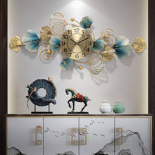 Reloj De Pared nórdico De Metal para sala De estar, Reloj De Pared silencioso grande chino, De lujo, decoración del hogar DG50WC 2024 - compra barato