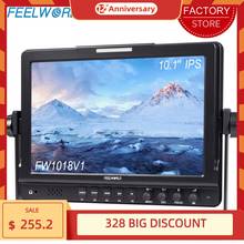 Feelworld-Monitor de campo de cámara FW1018V1, 10,1 pulgadas, 4K, Full HD, 1920x1200, pantalla IPS, HDMI, YPbPr, entrada de Audio y vídeo para cámaras DSLR 2024 - compra barato