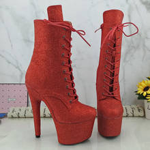 Leecabe/Блестящая обувь для танцев на шесте 7 дюймов/17 см обувь для танцев на шесте на высоком каблуке 2024 - купить недорого