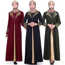 Элегантная мусульманская женская одежда Абая Турецкая Арабская ИД Мубарак хлопковая одежда синее зеленое красное черное бесплатная доставка 2024 - купить недорого