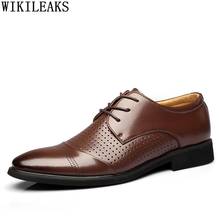 Oxford-zapatos de vestir para hombre, sandalias formales de cuero para boda, traje de negocios, color marrón, verano, 2021 2024 - compra barato