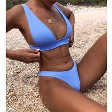 New Sexy Bikini 2021 Solid Swimsuit Women Swimwear Push Up Bikini Set Brazilian Bathing Suit Summer Beach Wear Swimming Suit 2024 - buy cheap