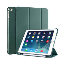 Leather PU Silicone Case With Pencil Holder For iPad 9.7 Air 2 3 Pro 11 Funda For iPad 10.2 Air 4 5 10.9 7th 8th Gen Back Cover 2024 - buy cheap