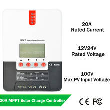 20A 12 в 24 в MPPT Контроллер заряда солнечной батареи для литиевых батарей 2024 - купить недорого