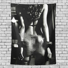 Tapeçaria de arte tapeçaria de parede, sexy feminino burro algemas banner tapeçaria de parede casa decorações para sala estar quarto decoração da parede e4 2024 - compre barato