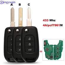 jingyuqin PCF7961 4A 433MHz 3 Buttons Flip Remote Key For Renault Kadjar Captur Megane 3 Symbol 2013-2017 CWTWB1G767 2024 - buy cheap