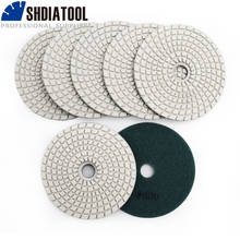SHDIATOOL 7pcs 4"  #800 diamond wet flexible polishing pads100mm White bond sanding disc  for granite stone marble 2024 - buy cheap