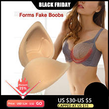 1 Pair Realistic Strap Sponge Breast Forms Fake Boobs Enhancer Bra Padding Inserts For Swimsuits Crossdresser  Cosplay 2024 - buy cheap
