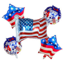 10 шт 18inch день независимости США воздушные шары с днем 4th July звезды и полосы американский флаг Фольга праздничные украшения из шаров Globos 2024 - купить недорого