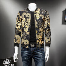 Chaqueta de invierno con estampado de dragón para hombre, traje masculino de estilo Hip Hop, con estampado de dragón, Estilo Vintage, talla grande 5xl 2024 - compra barato