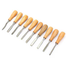 10 peças alta dureza cabo de madeira knife faca de entalhar cinzel conjunto de ferramentas manuais para entalhar madeira 2024 - compre barato