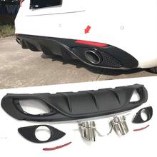Difusor de parachoques trasero PP, alerón negro con escape de acero para Alfa Romeo Giulia estándar 2016-2018, estilo deportivo, parachoques de coche 2024 - compra barato