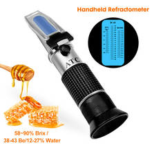 3-in-1 Handheld Honey Refractometer for Honey Moisture Brix and Baume Brix Scale Range 58-90% Sugar Moisture Refraction Tester 2024 - купить недорого