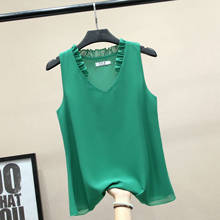 Banerdanni 2020 Модная брендовая женская блузка повседневный джемпер без рукавов женский топ с v-образным вырезом с вышивкой свободный размер S-5XL Топ 2024 - купить недорого
