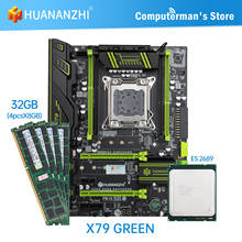 HUANANZHI X79 GREEN X79 Motherboard Intel LGA2011 XEON E5  2689 Memory 4*8GB DDR3 RECC supports M.2 NVME NGFF USB3.0 ATX 2024 - buy cheap