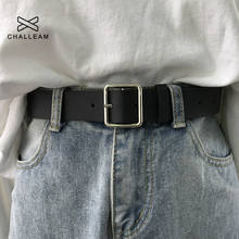 2021 PU Leather Belt For Women Square Buckle Pin Buckle Jeans Black Belt Chic Luxury Brand Fancy Vintage Strap Female 404 2024 - buy cheap