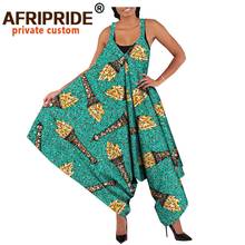 Африканская одежда для женщин jumsuits размера плюс свободные летние наряды Дашики Анкары с принтом женские повседневные хлопковые комбинезоны A1929004 2024 - купить недорого