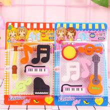 12 Pc /Lot Music Theme Eraser Set / Creative Stationery/Pvc Blister-card  Packing/Children Gift/Students Prize/School Supplies 2024 - buy cheap