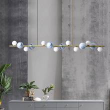 Dining Room Straight Gold Metal G4 Led Pendant Lights Planet Glass Globe Pendant Lamp Rod Hanging Lamp Led Lighting Fixtures 2024 - buy cheap