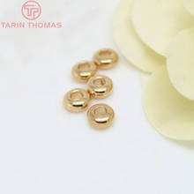 Accesorios de joyería de alta calidad, cuentas espaciadoras de rueda de latón chapadas en Color dorado champán de 24K, 6x3,8 MM, 10 Uds. 2024 - compra barato