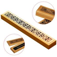 Bamboo Wooden Incense Stick Holder Burning Joss Insence Box Burner Ash Catcher 2024 - buy cheap