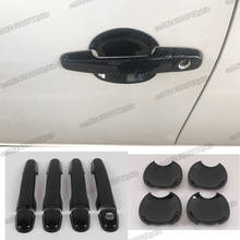carbon fiber car door handle bowl protector trims anti-scratch for toyota yaris vios 2014 2015 2016 2017 2018 2019 2013 2020 2024 - buy cheap