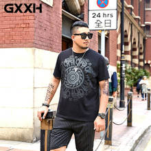 GXXH Men Big Tall Summer Short Sleeves Plus T-shirt Oversized Fit Tshirt Cotton Male Summer Elephant Print Large Fat Tees Tops 2024 - buy cheap