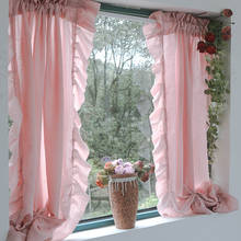 European Pink Sheer Curtains for Living Room Girls Bedroom Voile Curtain with Ruffles Tulle Backdrop Curtain Window Screening 2024 - buy cheap