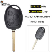 KEYECU  315 / 433MHz 4D60 / 4D63 Chip KR55WK47899 Replacement 3 Button Remote Key Fob for Ford Escape Fiesta HU101 2024 - buy cheap