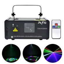 AUCD Remote Beam Scan Stage Lighting 3D Effect 400mW RGB Colorful Laser Projector Lights 8CH DMX Disco DJ Party Show Light 3D-F 2024 - buy cheap