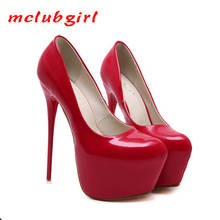 Mclubgirl Women Sexy Fashion New Pumps Super 16cm High Heel Sexy 7cm platform Shallow Mouth Waterproof Shoes CWF 2024 - buy cheap