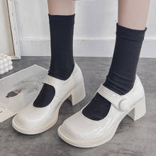 Rimocy-zapatos de charol con tacón grueso para mujer, calzado de charol con punta cuadrada grande, tacones altos, Lolita, Cosplay 2024 - compra barato