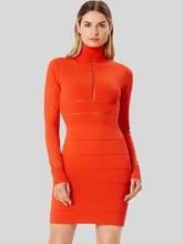 BEAUKEY Sexy Mesh Women's  Dress Orange Long Sleeve Bodycon Vestidos Elegant Party Club Celebriy Dress Maxi XL 2024 - buy cheap