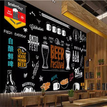 Pizarra pintada a mano con personalidad, cerveza, barbacoa, Fondo de restaurante, papel de pared, Bar, Club, decoración Industrial, Mural, papel tapiz 3D 2024 - compra barato