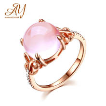 Anillos yuzuk prata 925 jóias de quartzo rosa anel de cristal rosa ouro anel edição redimensionável 925 prata esterlina anel de jóias 2024 - compre barato