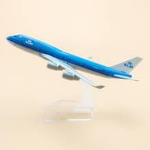 Avión de Metal de 16cm, modelo de avión Air KLM B747 Airways Boeing 747 400, modelo de avión de aerolíneas con soporte para regalo 2024 - compra barato