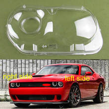 Para dodge challenger hellcat 2008-2020 farol capa transparente farol escudo da lâmpada máscara farol abajur lente 2024 - compre barato