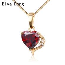 Cute Small Love Heart Red CZ Charm Pendant Short Choker Necklaces for Women Girls Kids Friend Jewelry Gold Color Chain 40cm+5cm 2024 - buy cheap