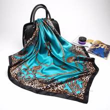 Fashion Scarves for Women Shawl Print Silk Satin Hijab Scarf Female Bandana 90*90cm Luxury Brand Square Shawls Scarfs Ladies 2024 - buy cheap
