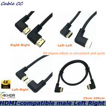 Novo cabo hdmi compatível com hdmi de resolução 4k x 2k, 60hz, versão 2.0, ângulo de 90 graus, macho para macho, hdmi, computador, divisor, cabo hd 2024 - compre barato