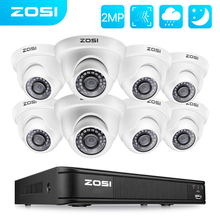 Купольная камера ZOSI, 8 каналов, 1080P, система видеонаблюдения, регулятор протектора, DVR, комплект CCTV, кабель BNC, HDD, для использования в помещении и на улице 2024 - купить недорого