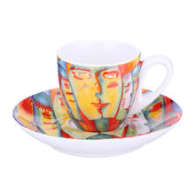 Conjunto de xícara mágica de café, xícara de café com café expresso, restaurante, capuccino, caneca preta de leite, café, copo da moda, amigos, presentes 2024 - compre barato