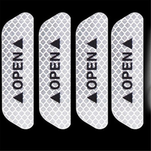 4 Pcs Car Door Safety Warning Reflective Stickers OPEN Sticker For Renault Koleos Clio Scenic Megane Duster Sandero Captur 2024 - buy cheap