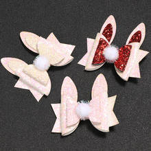 Easter Bunny Hair Bow Clips Pink Rabbit Ears Hairpin Girls Bows Glitter Hairgrips Kids Barrettes Cute Children Hair Accessories 2024 - buy cheap