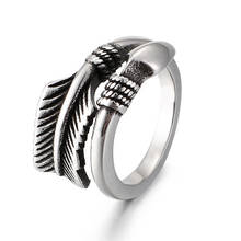 Anel punk rock de aço inoxidável, anel vintage prateado para homens e mulheres, joias para hip hop 2024 - compre barato