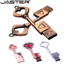 JASTER pen drive Metal Pure Copper Heart Key Gift USB Flash Drive mini USB stick Key Genuine 4gb 8gb 16gb 32gb 64GB Thumb Stick 2024 - buy cheap