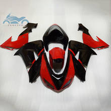 Профессиональный изготовленный на заказ обтекатель комплект для KAWASAKI Ninja 2006 2007 ZX10R мотогонок обтекатель комплект 06 07 ZX 10R Красный Черный части 2024 - купить недорого