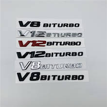 V8 V12 BITURBO Number Letters Rear Trunk Emblem Side Fender badge for Mercedes Benz C63 SL63 ML63 G63 amg 2024 - buy cheap